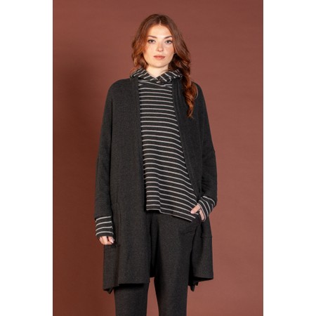 Mama B Soufle U Antracite Plain Fleece Cardigan - Grey