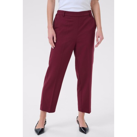 KAFFE Asakura Windsor Wine Cropped Pant Trouser - Red