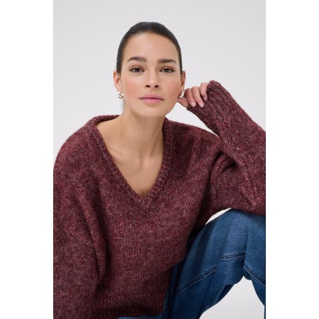 KAFFE Atrina Windsor Wine Melange Pullover - Red