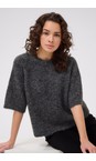 KAFFE Dark Grey Mel Aemilie Cropped Knit Pullover  