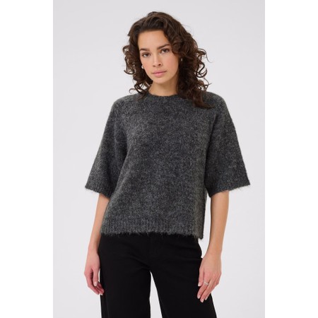 KAFFE Aemilie Cropped Knit Pullover - Black