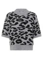 KAFFE LGM / Black Leopard Asandra Grey Leopard Print Pullover  