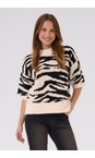 KAFFE Turtledove / Black Asandra Zebra Print  Pullover  