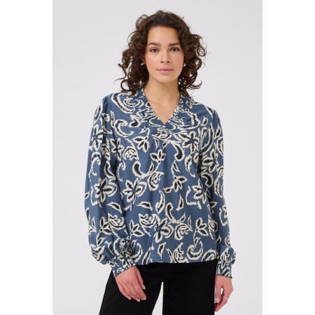 KAFFE Adahlia Long Sleeve Blouse - Blue