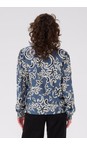 KAFFE Bering Sea / White Adahlia Long Sleeve Blouse  