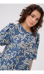 KAFFE Bering Sea / White Adahlia Short Sleeve Blouse  