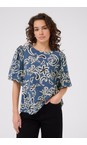 KAFFE Bering Sea / White Adahlia Short Sleeve Blouse  