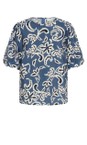 KAFFE Bering Sea / White Adahlia Short Sleeve Blouse  