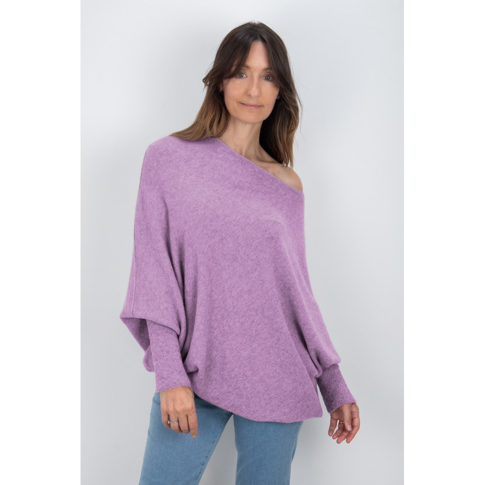 Amazing Woman Emilie Lilac Asymmetric Draped Jumper Lilac