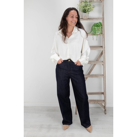 Chalk Bella Straight Leg Dark Denim Jean - Blue