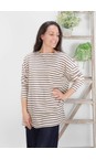 Chalk Grey / Cream Bryony X Grey/ Cream Stripe Top  