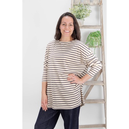 Chalk Bryony X Grey/ Cream Stripe Top - Multicoloured