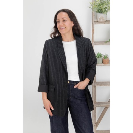 Chalk Drew Pinstripe Blazer - Grey