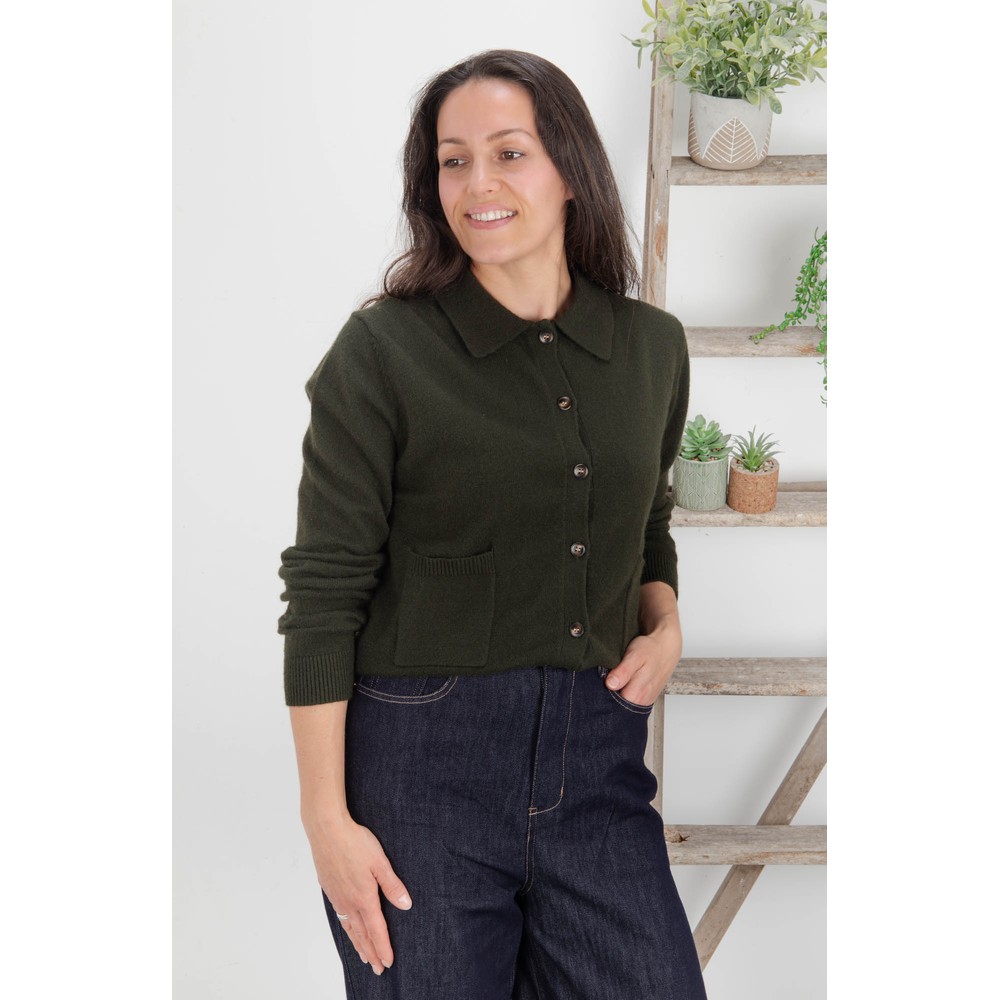 Chalk Eden Cardigan Dark Olive