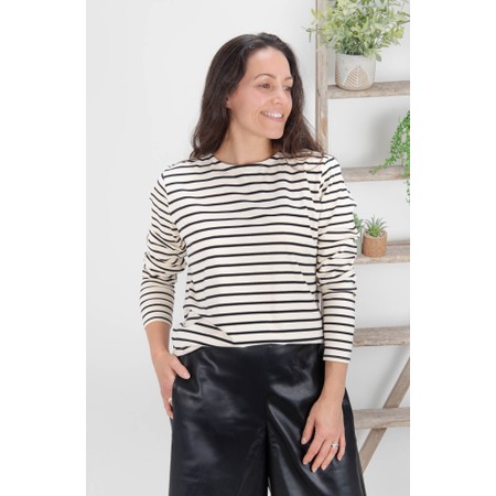 Chalk Fleur Black Stripe T Shirt - Black