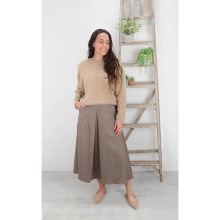Chalk Ruby Light Tan Knit Velour Tie Jumper - Beige