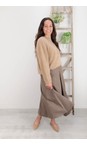 Chalk Light Tan Ruby Light Tan Knit Velour Tie Jumper  