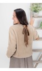 Chalk Light Tan Ruby Light Tan Knit Velour Tie Jumper  