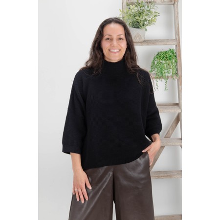 Chalk Vicki Cotton Rib Black Jumper - Black