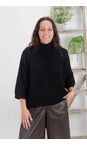 Chalk Black  Vicki Cotton Rib Black Jumper  