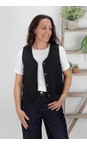Chalk Dark Charcoal Wendy Pinstripe Waistcoat  