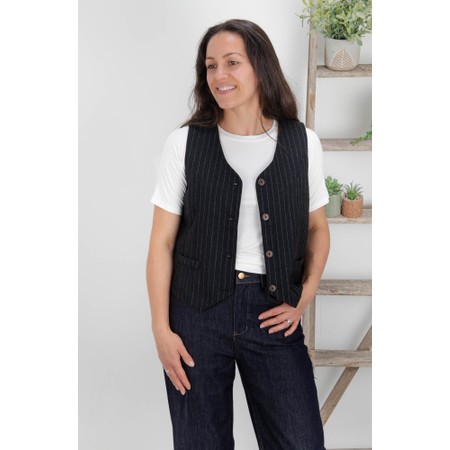 Chalk Wendy Pinstripe Waistcoat - Grey