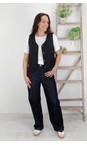 Chalk Dark Charcoal Wendy Pinstripe Waistcoat  