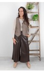 Chalk Brown Darcy Brown Faux Leather Trouser  