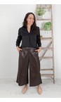 Chalk Brown Darcy Brown Faux Leather Trouser  