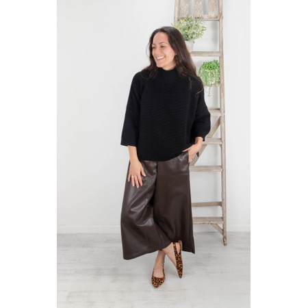 Chalk Darcy Brown Faux Leather Trouser - Brown