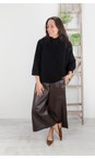 Chalk Brown Darcy Brown Faux Leather Trouser  