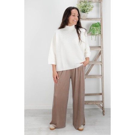 Chalk Tabby Champagne Velour Drawstring Trouser - Transparent