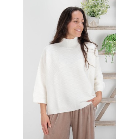 Chalk Vicki Cotton Ivory Rib Jumper - Off-White