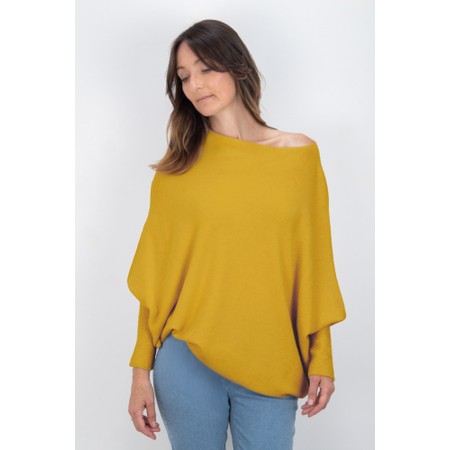 Amazing Woman Emilie Antique Gold Asymmetric Draped Jumper - Gold