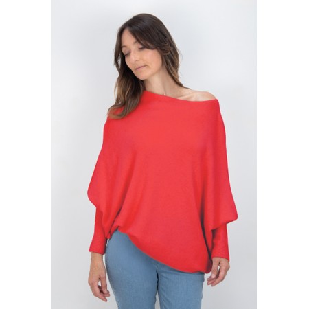 Amazing Woman Emilie Coral Asymmetric Draped Jumper - Orange