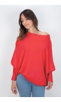 Amazing Woman Coral Emilie Coral Asymmetric Draped Jumper  