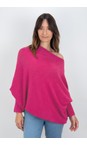 Amazing Woman Cerise Emilie Cerise Asymmetric Draped Jumper  