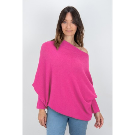 Amazing Woman Emilie Magenta Asymmetric Draped Jumper - Pink