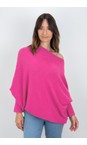 Amazing Woman Magenta Emilie Magenta Asymmetric Draped Jumper  