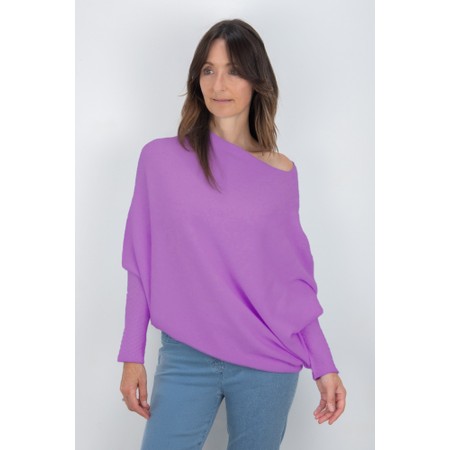 Amazing Woman Emilie Pansy Asymmetric Draped Jumper - Purple