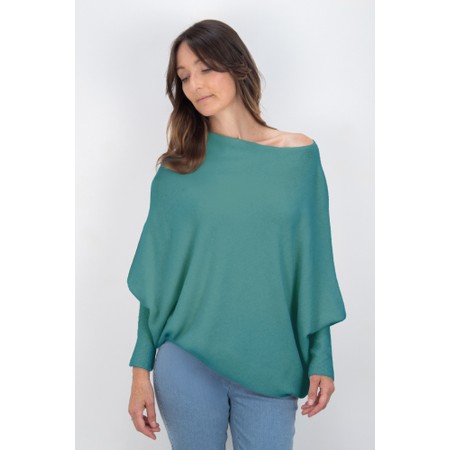 Amazing Woman Emilie Opal Asymmetric Draped Jumper - Green