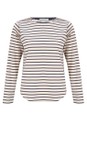 Chalk Grey / Cream Fleur Stripe T Shirt  