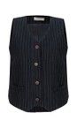 Chalk Dark Charcoal Wendy Pinstripe Waistcoat  