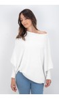 Amazing Woman White  Emilie White Asymmetric Draped Jumper  
