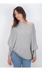 Amazing Woman Silver Emilie Silver Asymmetric Draped Jumper  