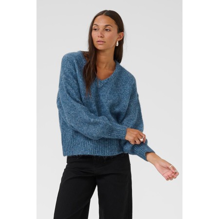 KAFFE Atrina Bering Sea Melnge Pullover - Blue