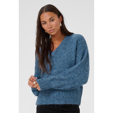 KAFFE Atrina Bering Sea Melnge Pullover - Blue