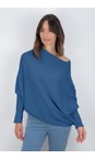 Amazing Woman Summer Blue Emilie Summer Blue Asymmetric Draped Jumper  