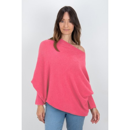 Amazing Woman Emilie Summer Pink Asymmetric Draped Jumper - Pink