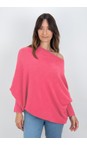 Amazing Woman Summer Pink Emilie Summer Pink Asymmetric Draped Jumper  